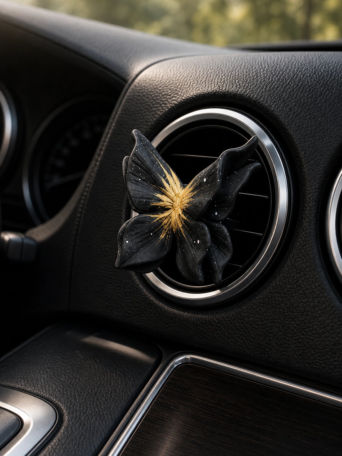 Noir Butterfly & Camellia Car Vent Diffuser - clean main product image