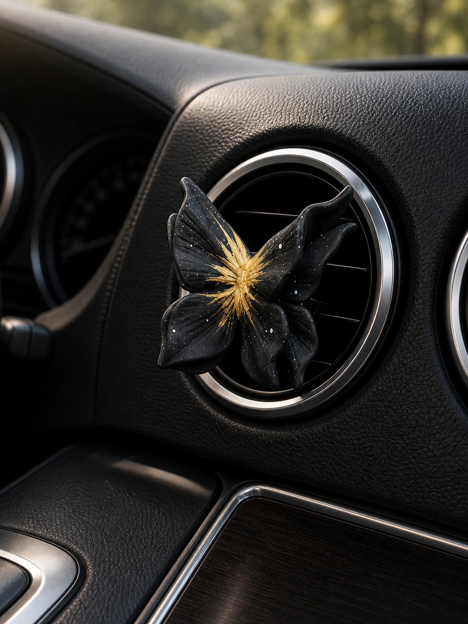 Noir Butterfly & Camellia Car Vent Diffuser - clean main product image