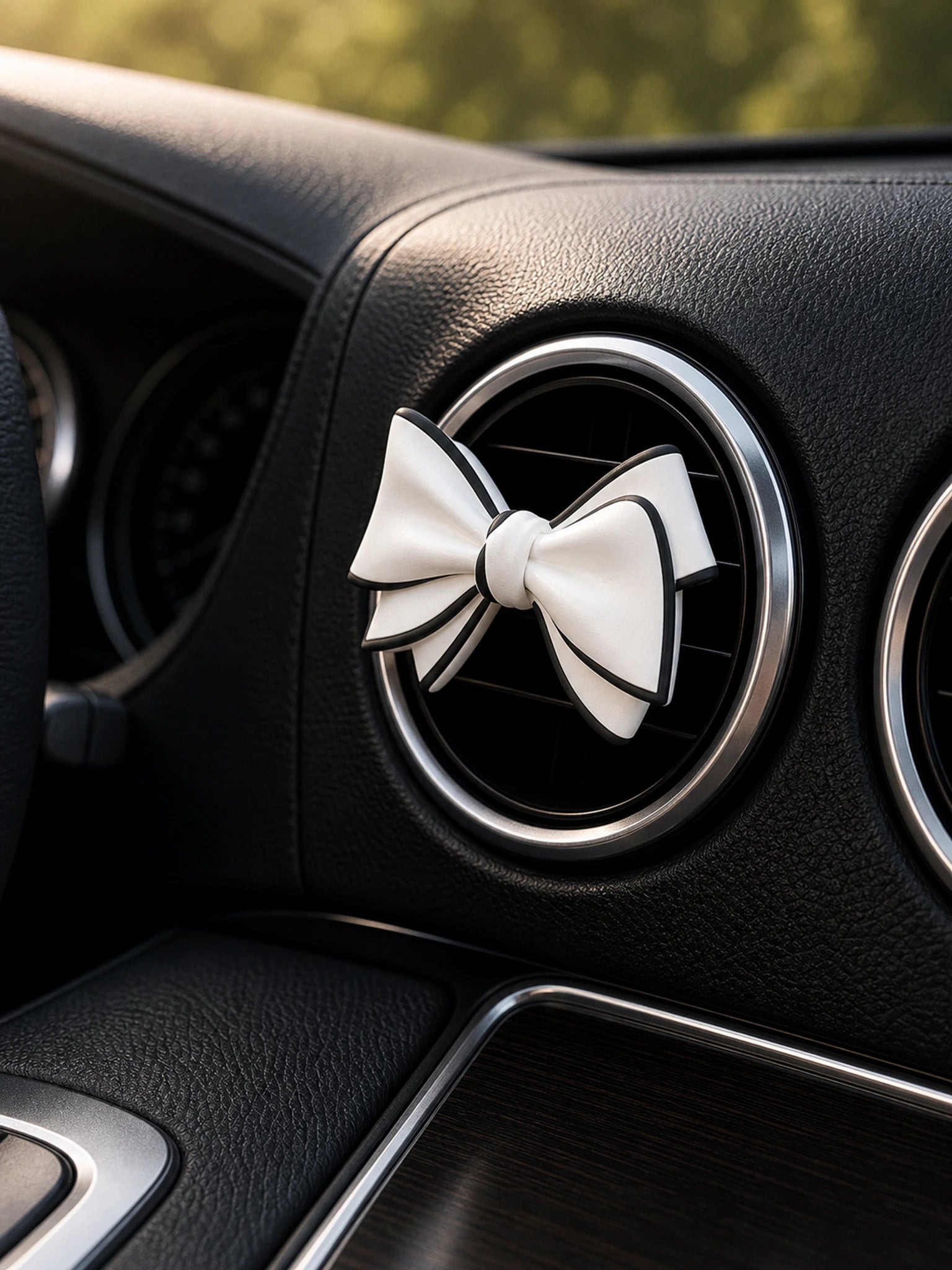 Ribbon Bow & Rose Car Vent Diffuser - clean main product image