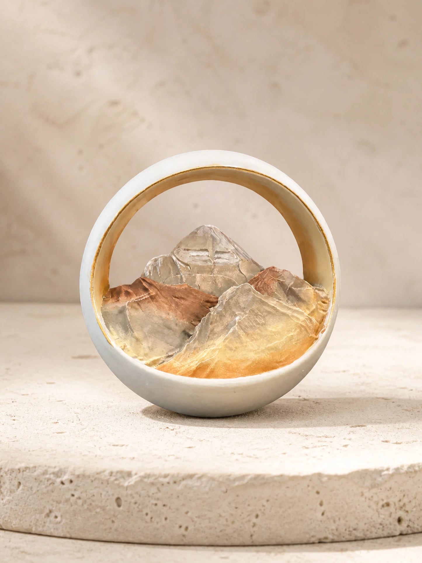 Twilight Painted Peaks sculptural car vent accent on a warm mineral studio backdrop
