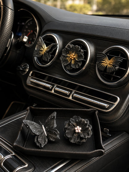 Noir Butterfly & Camellia Car Vent Diffuser - selected style collection image