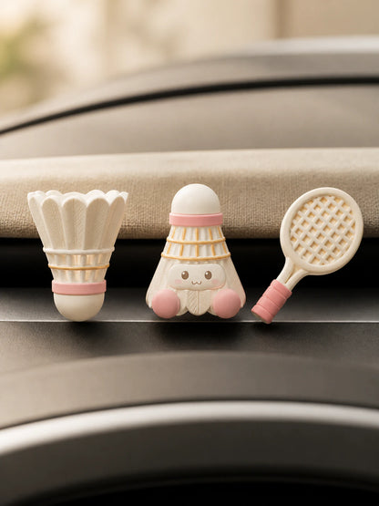 Badminton gypsum diffuser set displayed by a car air vent