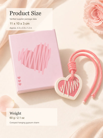 Love Note gypsum hanging diffuser size reference 11 by 10 by 3 cm