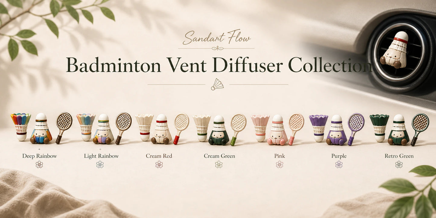 Sandart Flow badminton vent diffuser collection with seven color sets