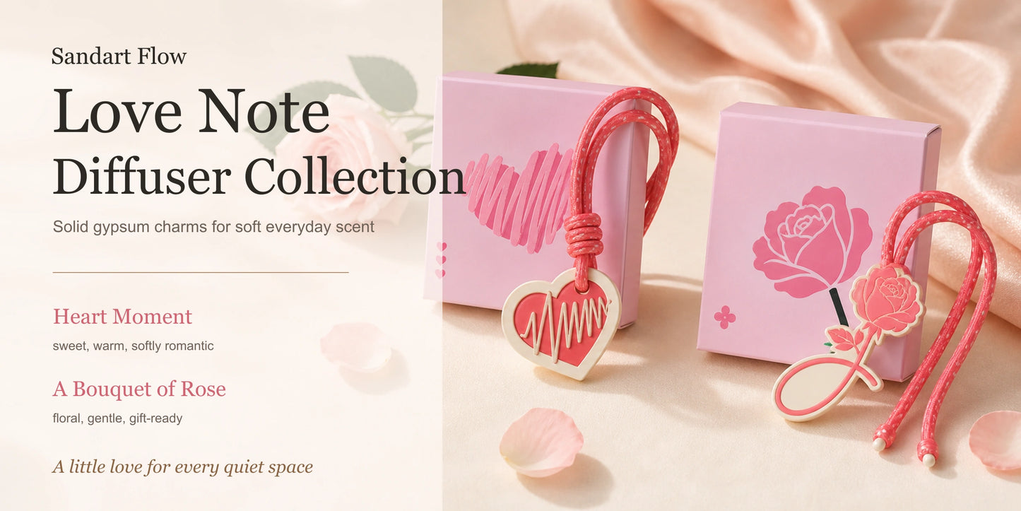 SandartFlow Love Note Diffuser Collection with two romantic scents