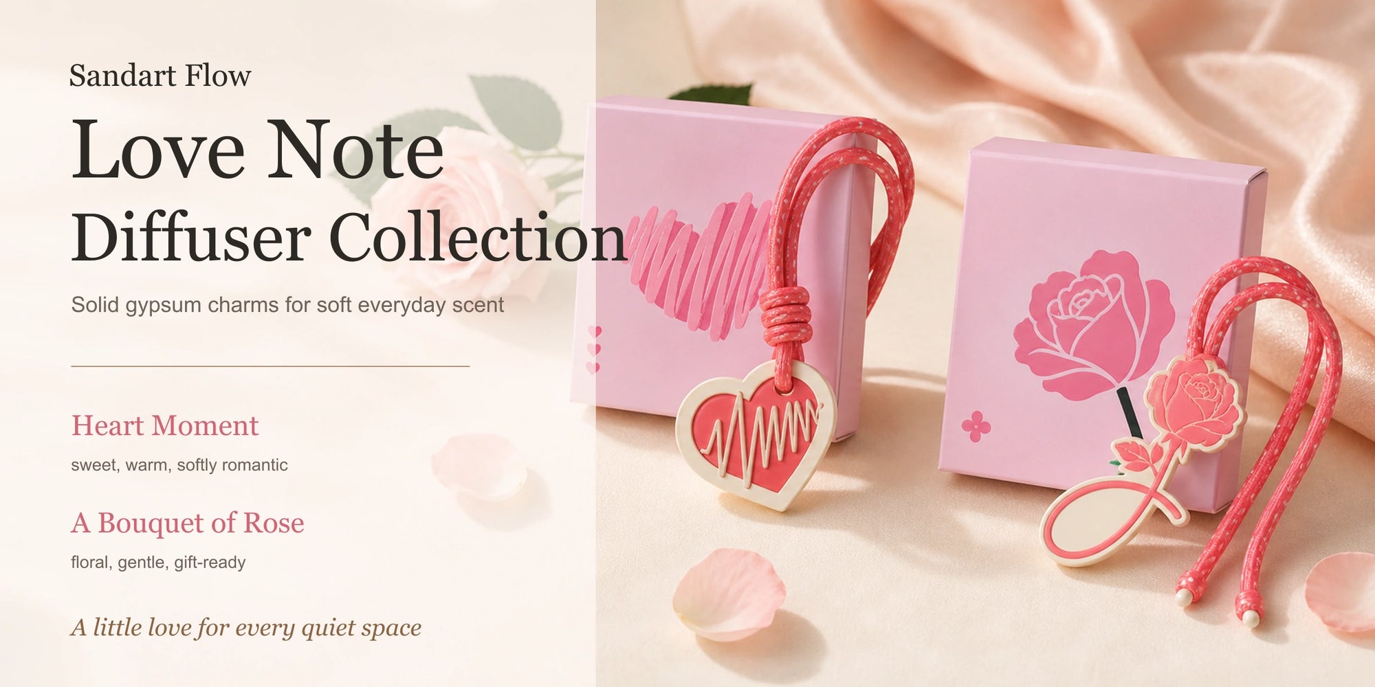 SandartFlow Love Note Diffuser Collection with two romantic scents