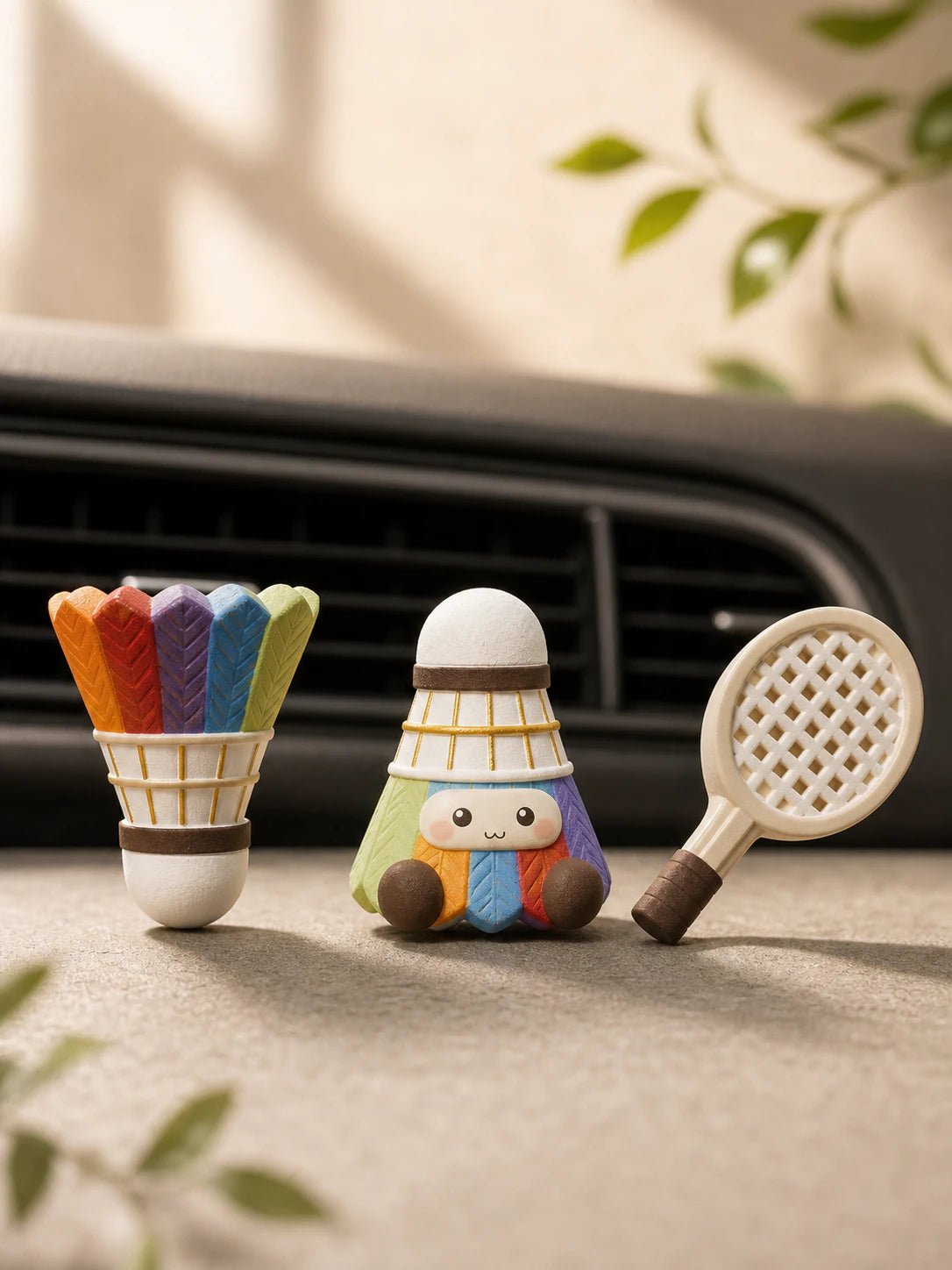 Deep Rainbow badminton gypsum car vent diffuser 3-piece set