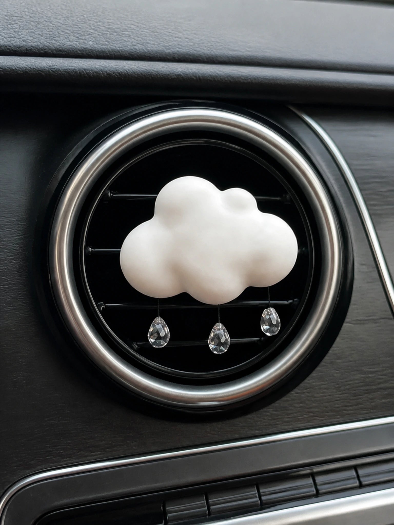 Cloud Coffee Ritual piece with three clear hanging drops