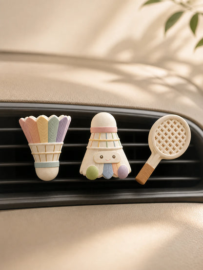 Light Rainbow badminton gypsum car vent diffuser 3-piece set
