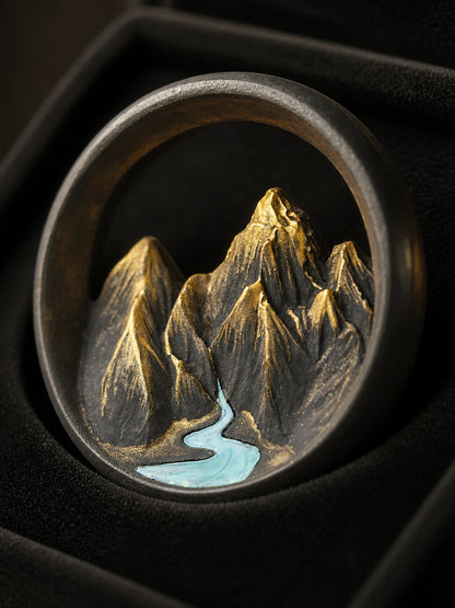 Ink Mountain Stream sculpted ridge and pale-blue stream detail