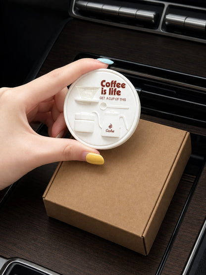 Round Coffee Ritual piece shown at an honest hand-held scale