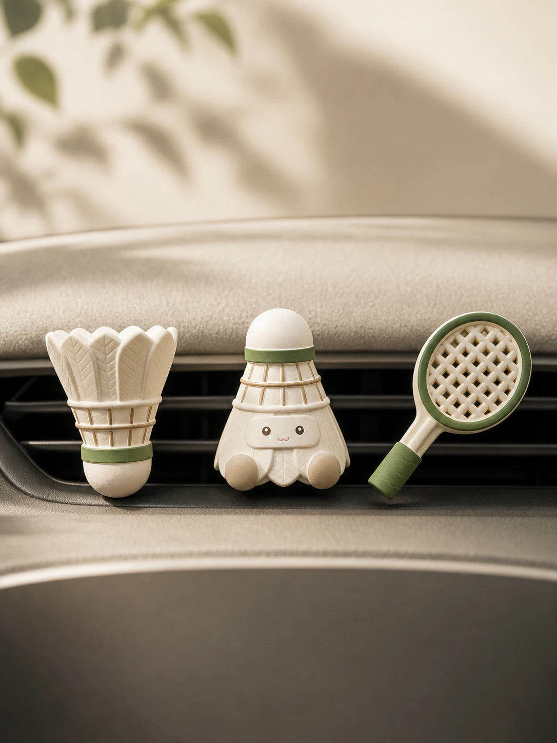 Cream Green badminton gypsum car vent diffuser 3-piece set