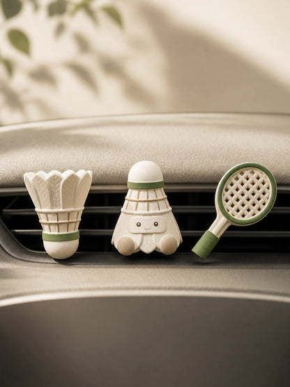 Cream Green badminton gypsum car vent diffuser 3-piece set