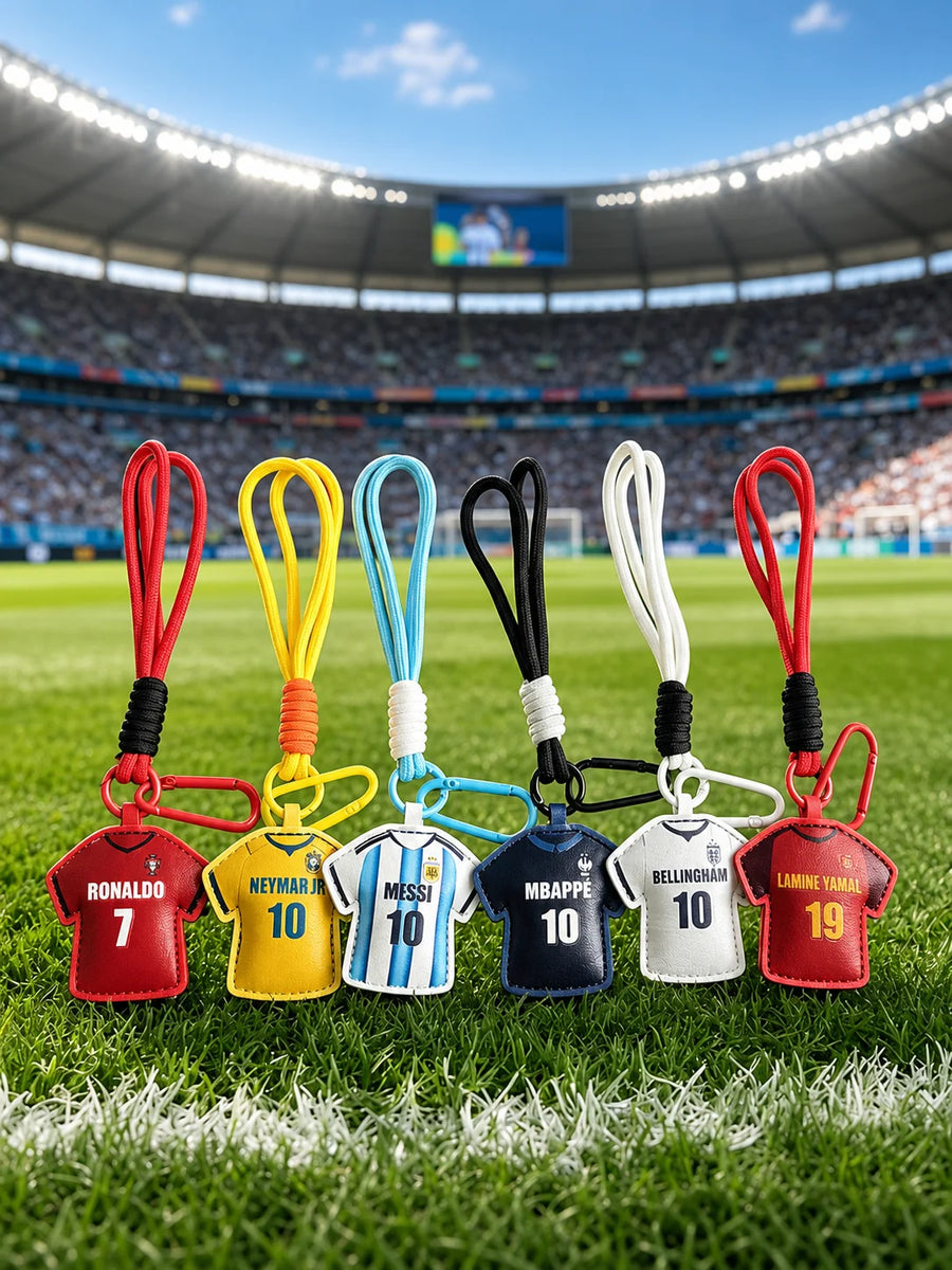 Jersey style leather keychain sports fan key ring by SandartFlow