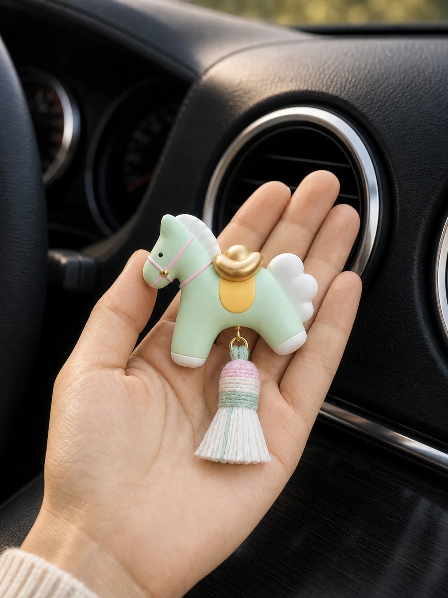 Lucky Horse Car Vent Diffuser - size reference image