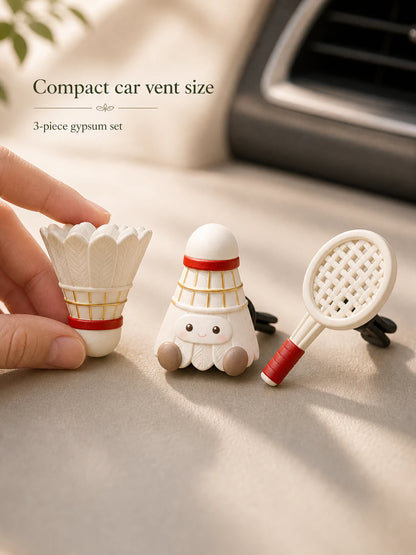 Purple badminton gypsum car vent diffuser 3-piece set