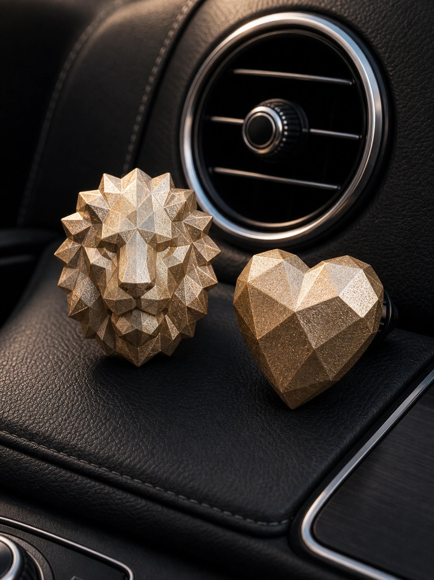Faceted Lion & Heart Car Vent Diffuser - pairing offer visual