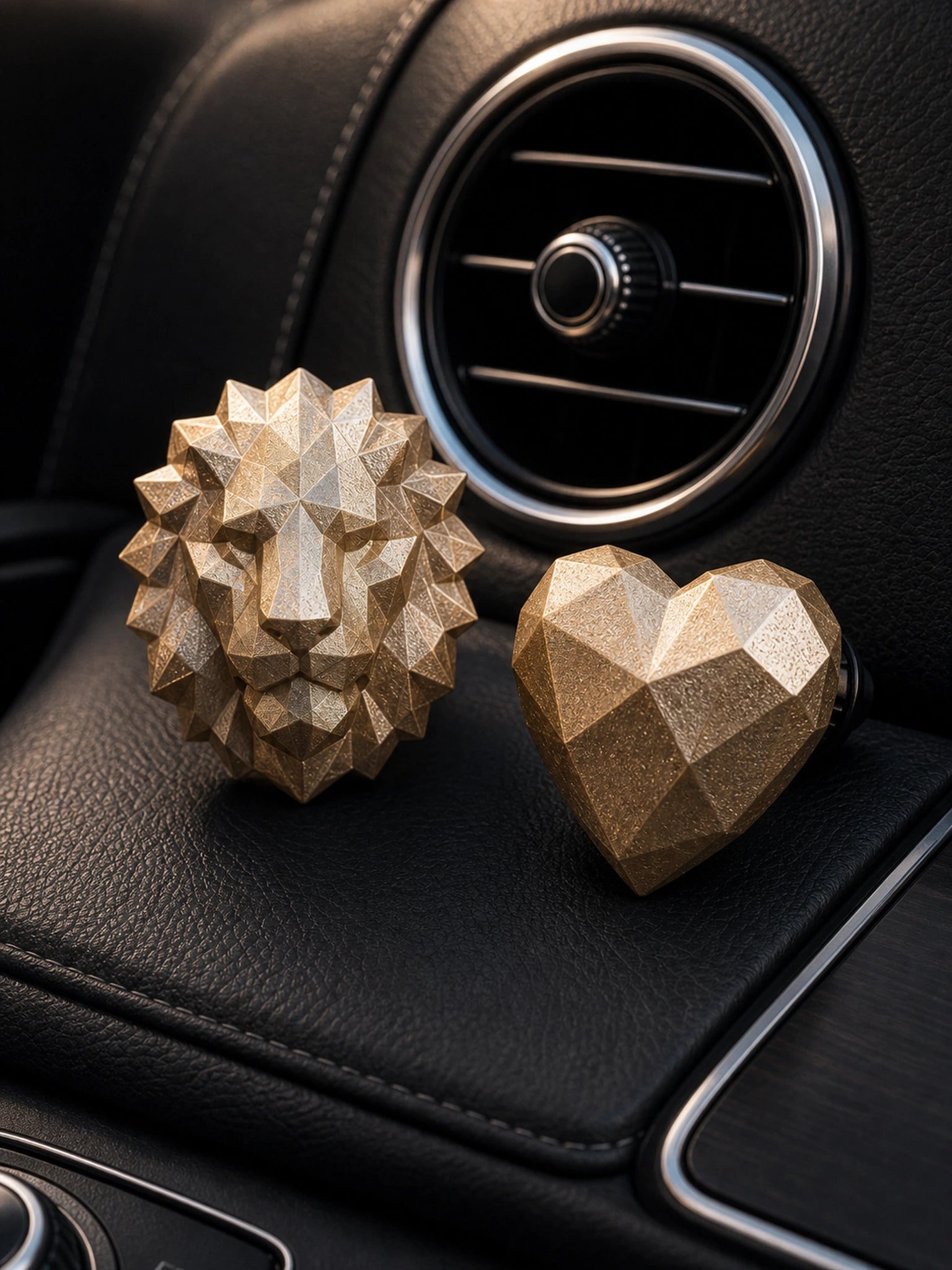 Faceted Lion & Heart Car Vent Diffuser - pairing offer visual