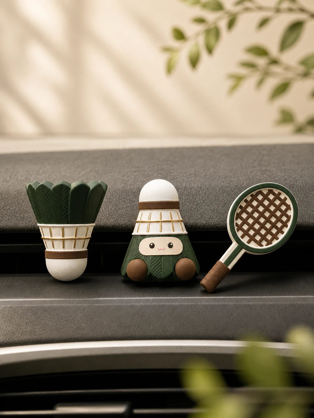 Retro Green badminton gypsum car vent diffuser 3-piece set