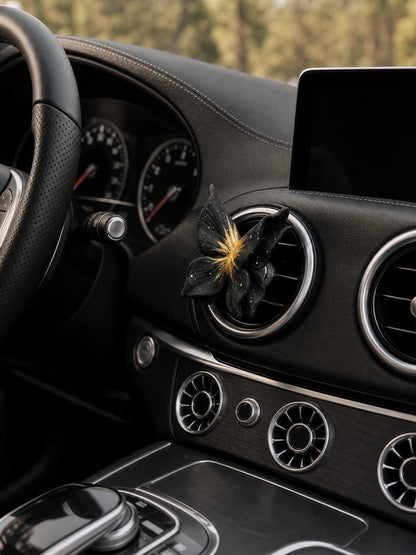 Noir Butterfly & Camellia Car Vent Diffuser - use scene guide image