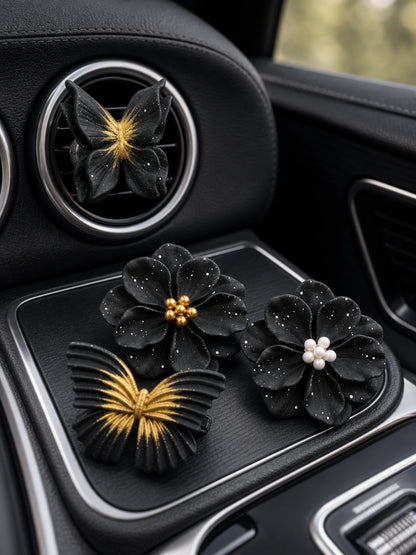 Noir Butterfly & Camellia Car Vent Diffuser - pairing offer visual