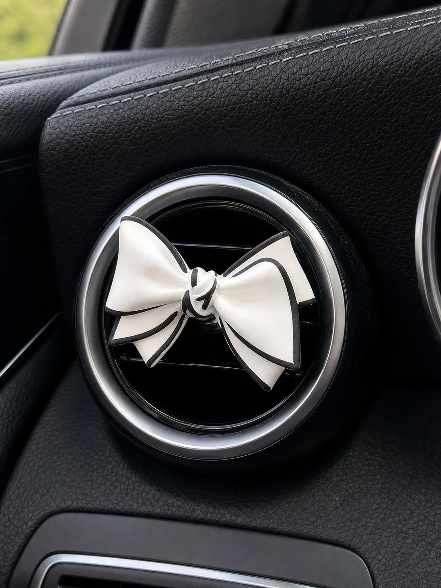 Ribbon Bow & Rose Car Vent Diffuser - surface and finish detail image