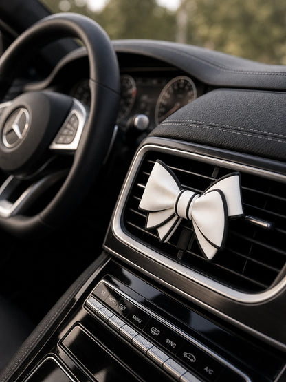 Ribbon Bow & Rose Car Vent Diffuser - use scene guide image
