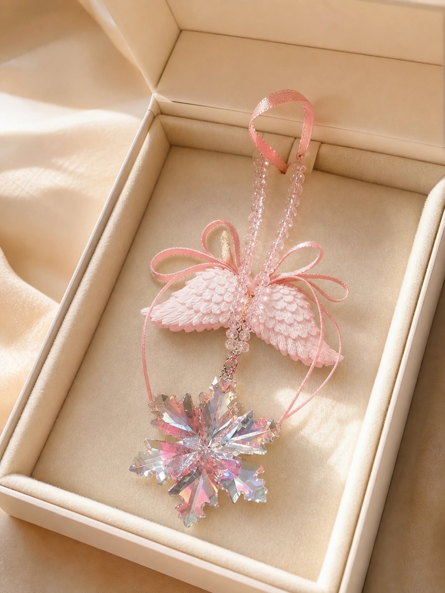 Crystal Wing Hanging Car Charm gift presentation