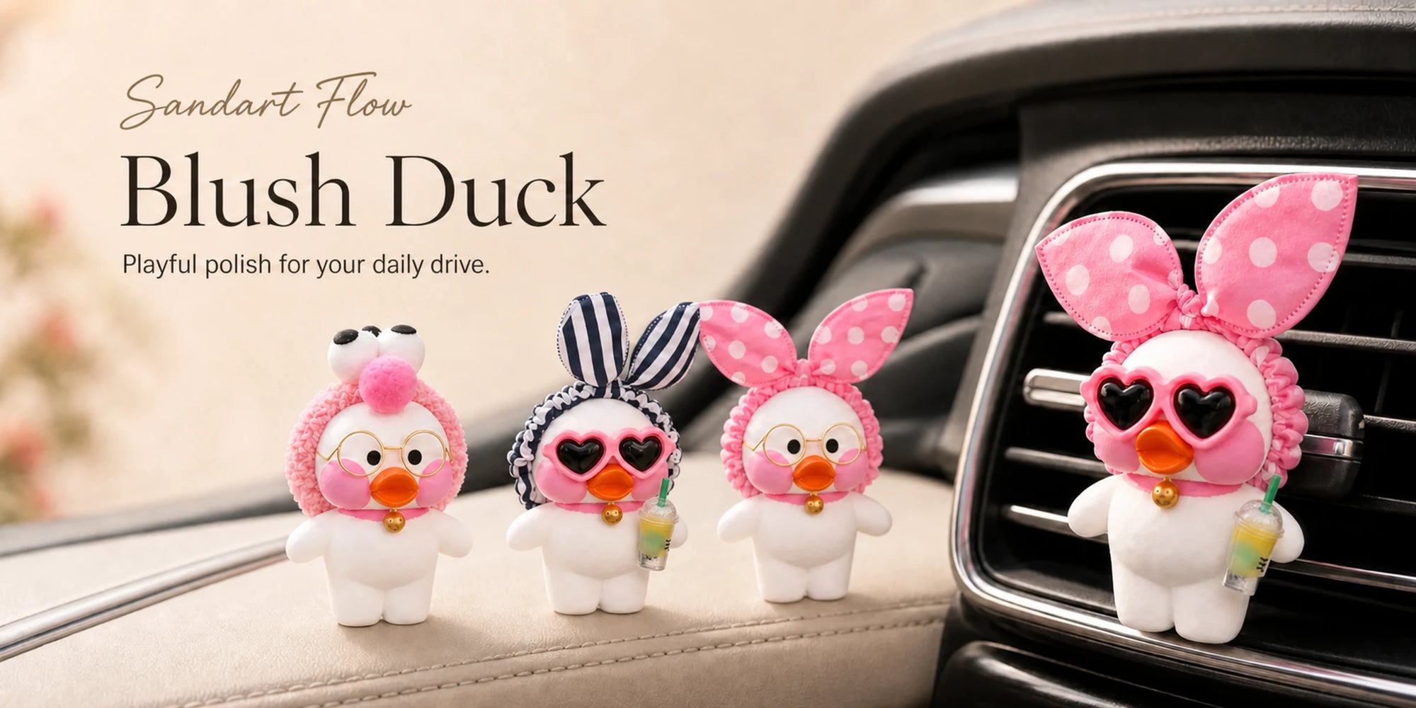Sandart Flow Blush Duck brand banner