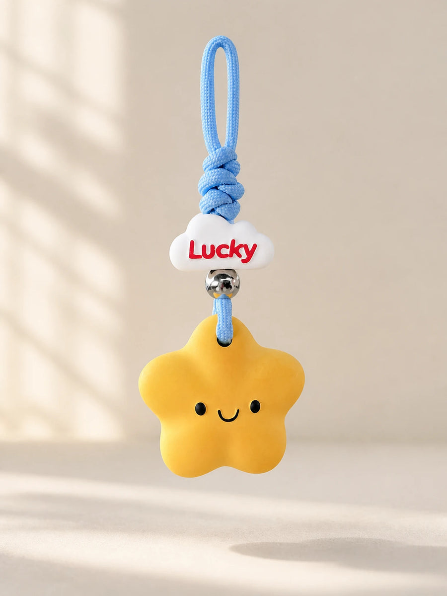 Lucky Star Hanging Car Charm on a clean neutral background