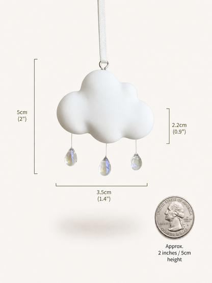 Cloud air freshener size comparison with quarter coin
