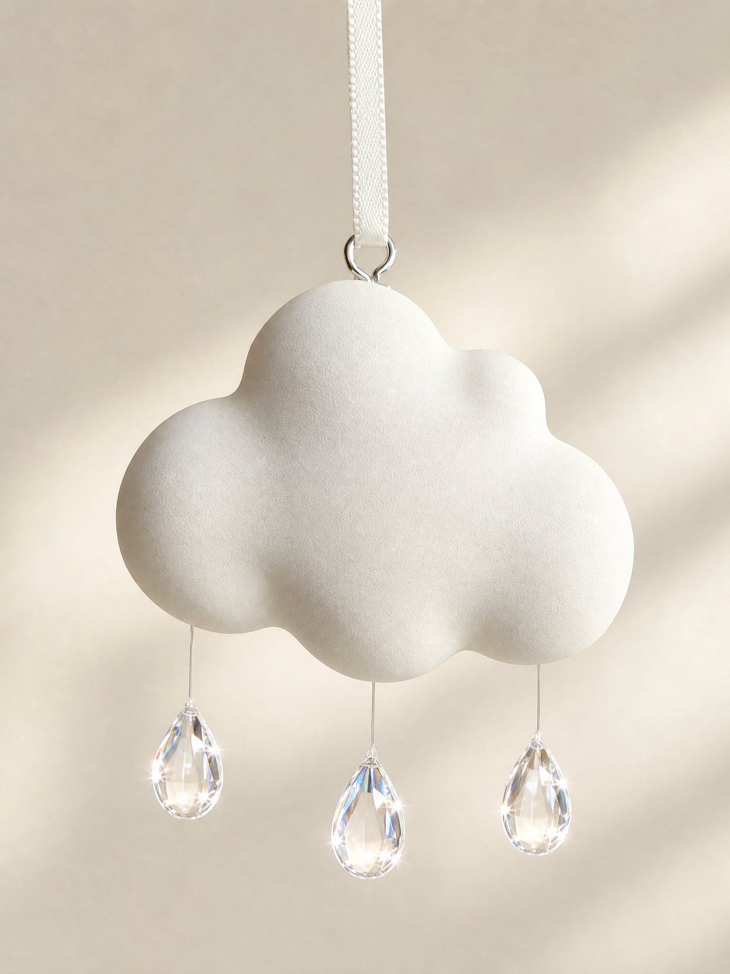 Crystal raindrop details on cloud air freshener