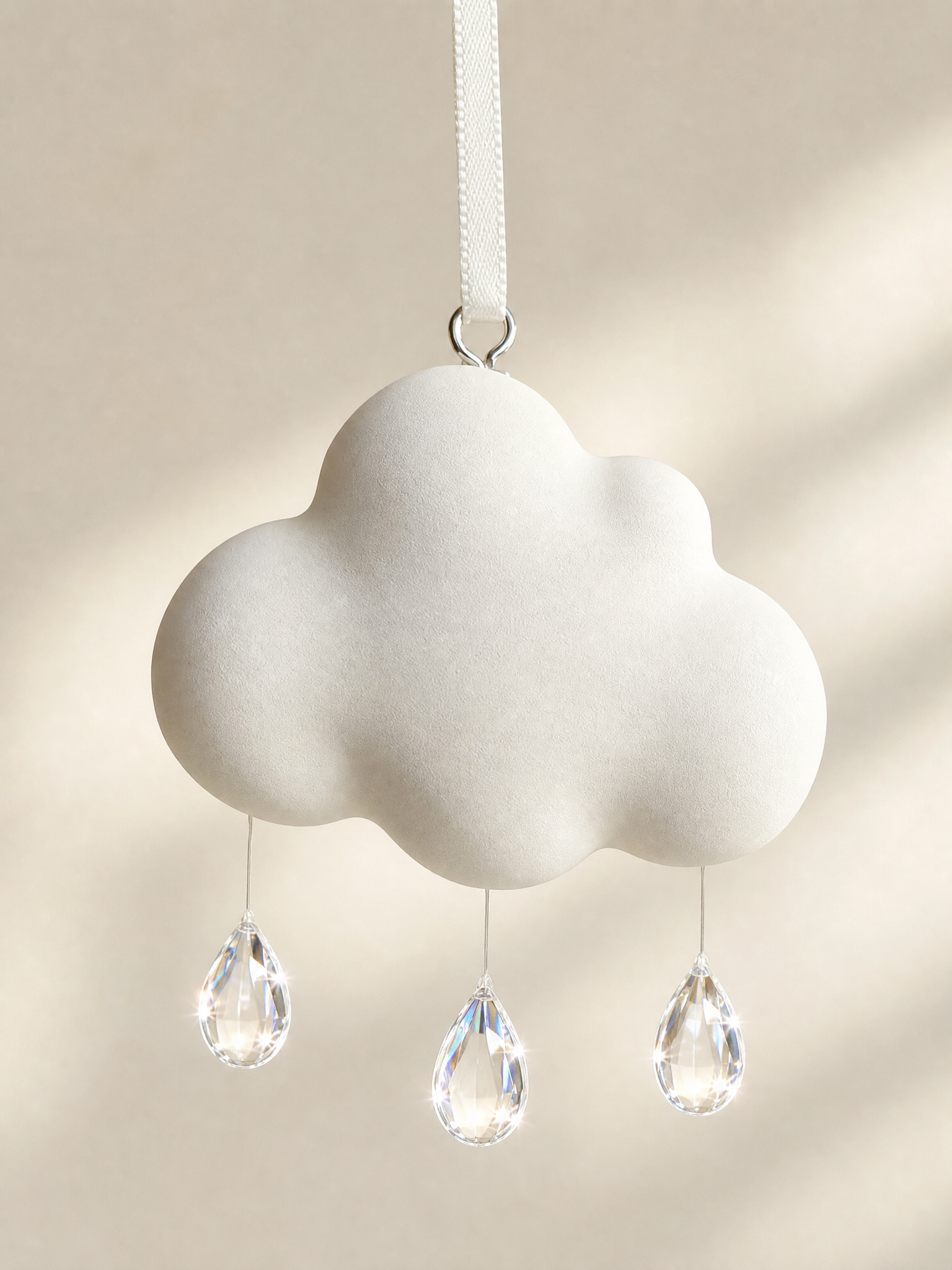 Crystal raindrop details on cloud air freshener
