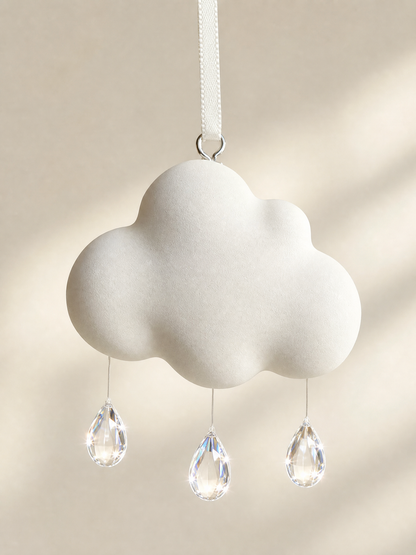 Crystal raindrop details on cloud air freshener