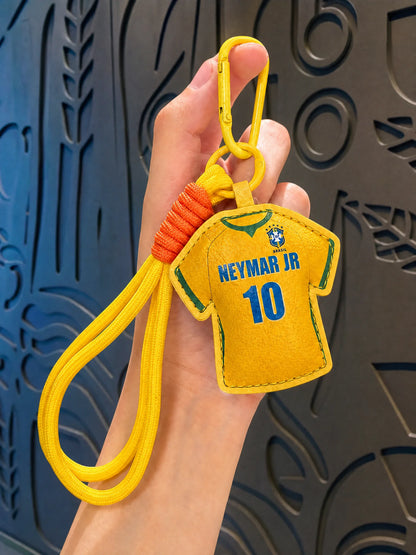 Yellow number 10 jersey style keychain variant