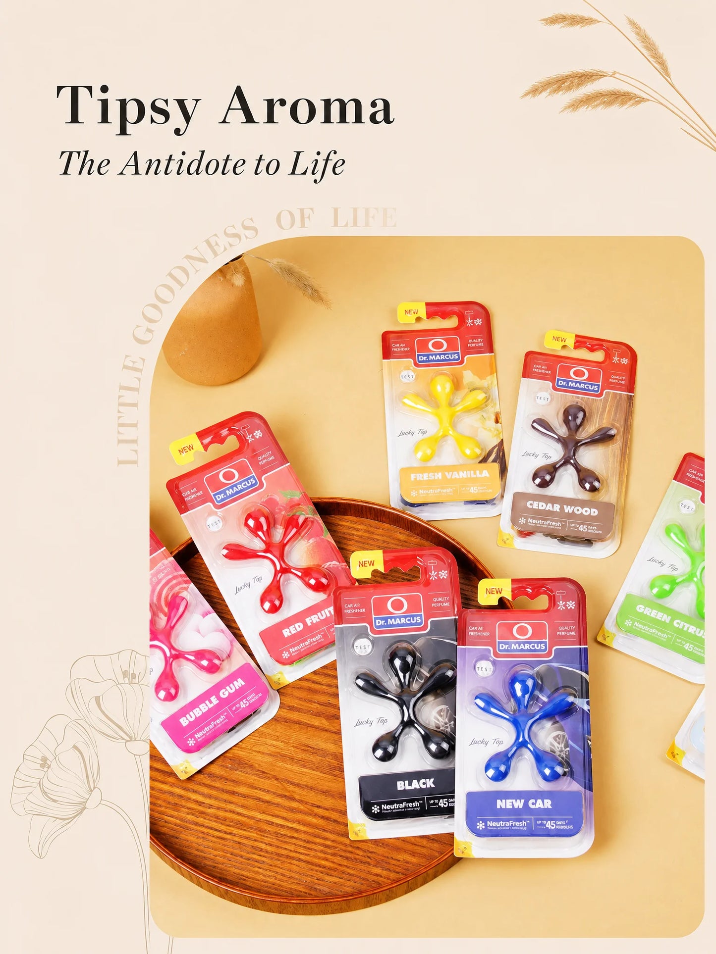 All 8 scents of octopus shaped car air fresheners