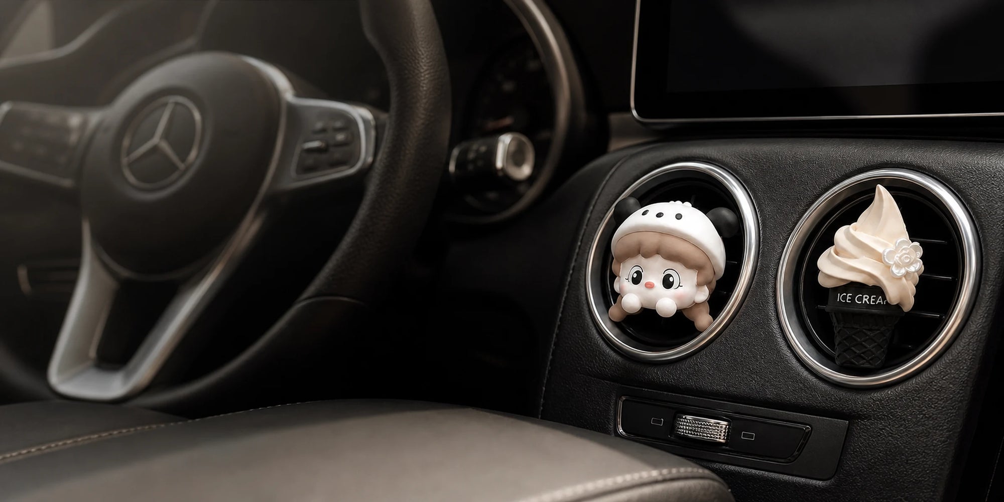 Sandart Flow Ice Cream Day Car Vent Collection brand banner