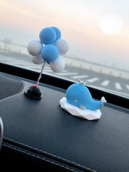 Blue whale and balloon 2-piece car diffuser set