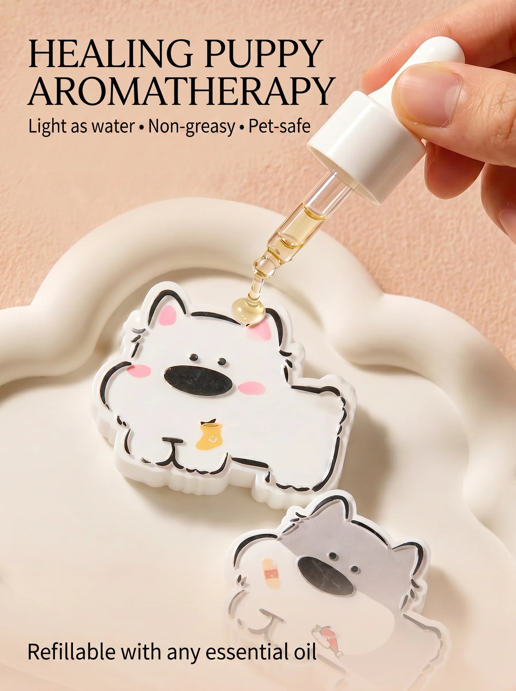 Line Art Puppy Car Vent Diffuser - Pet Friendly Gypsum Air Freshener product image by SandartFlow