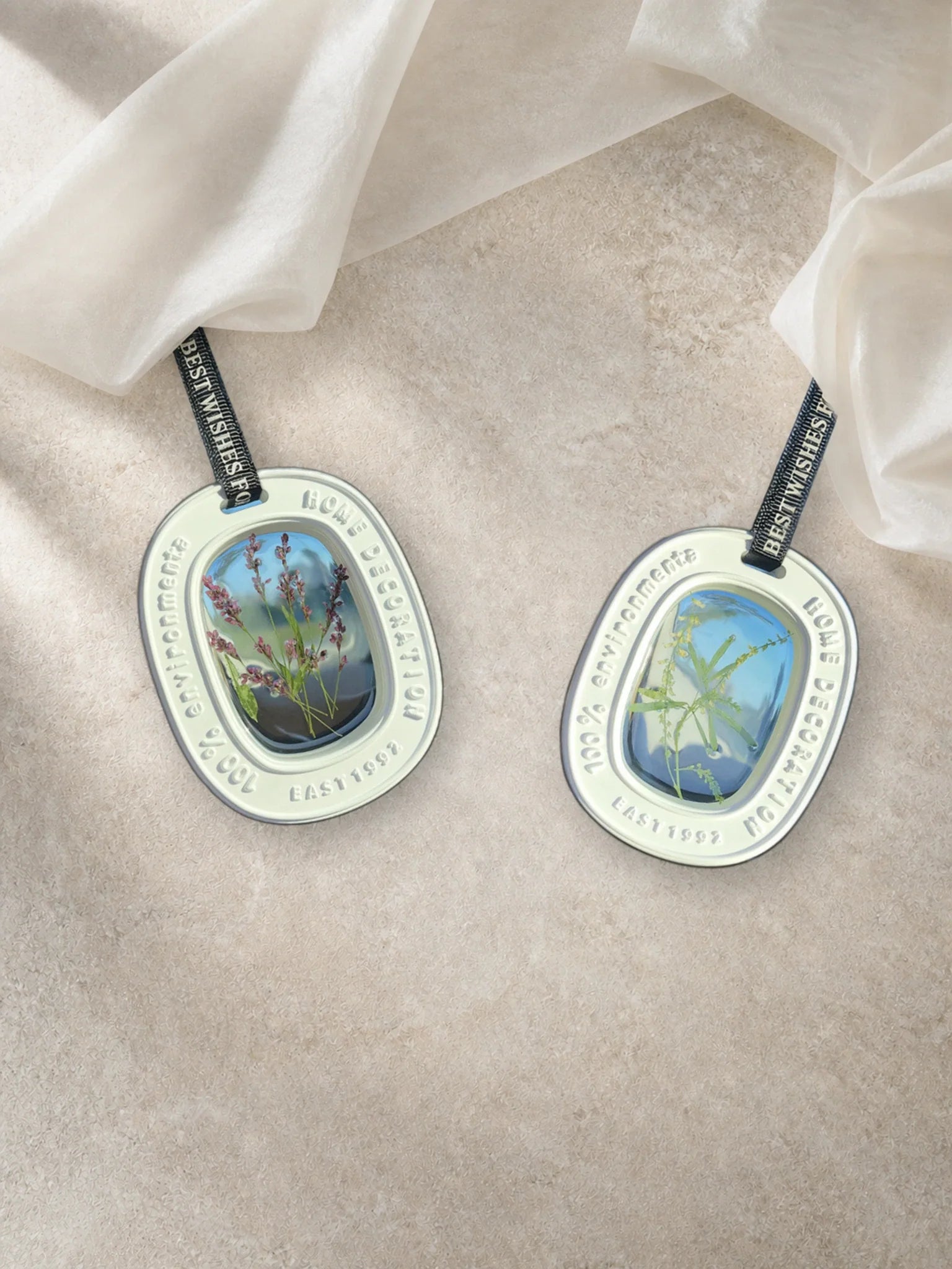 Heather Purple and Botanical Green transparent botanical window car charm styles