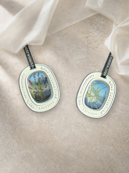 Heather Purple and Botanical Green transparent botanical window car charm styles