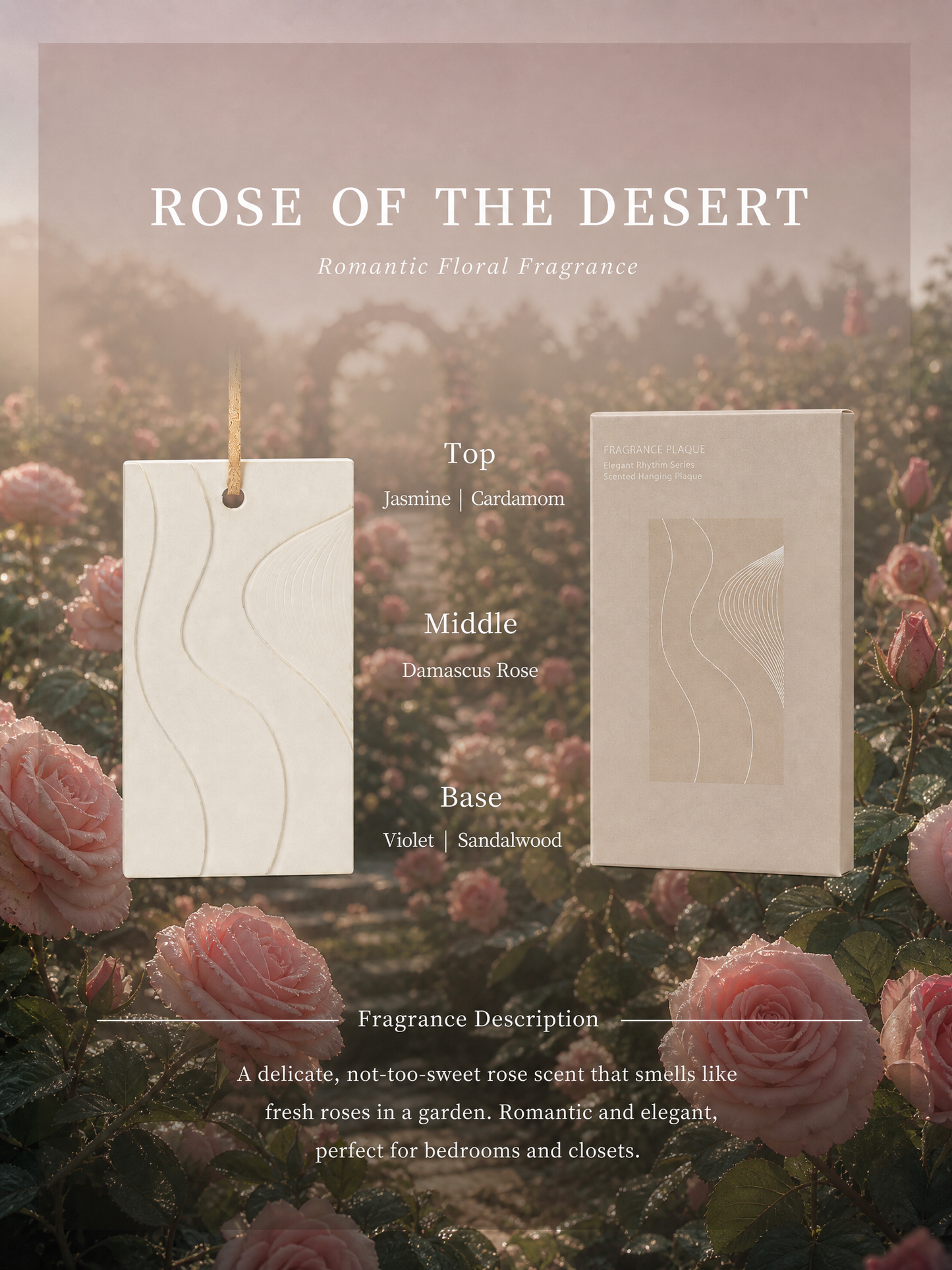 Wild Rose delicate floral scented natural gypsum diffuser