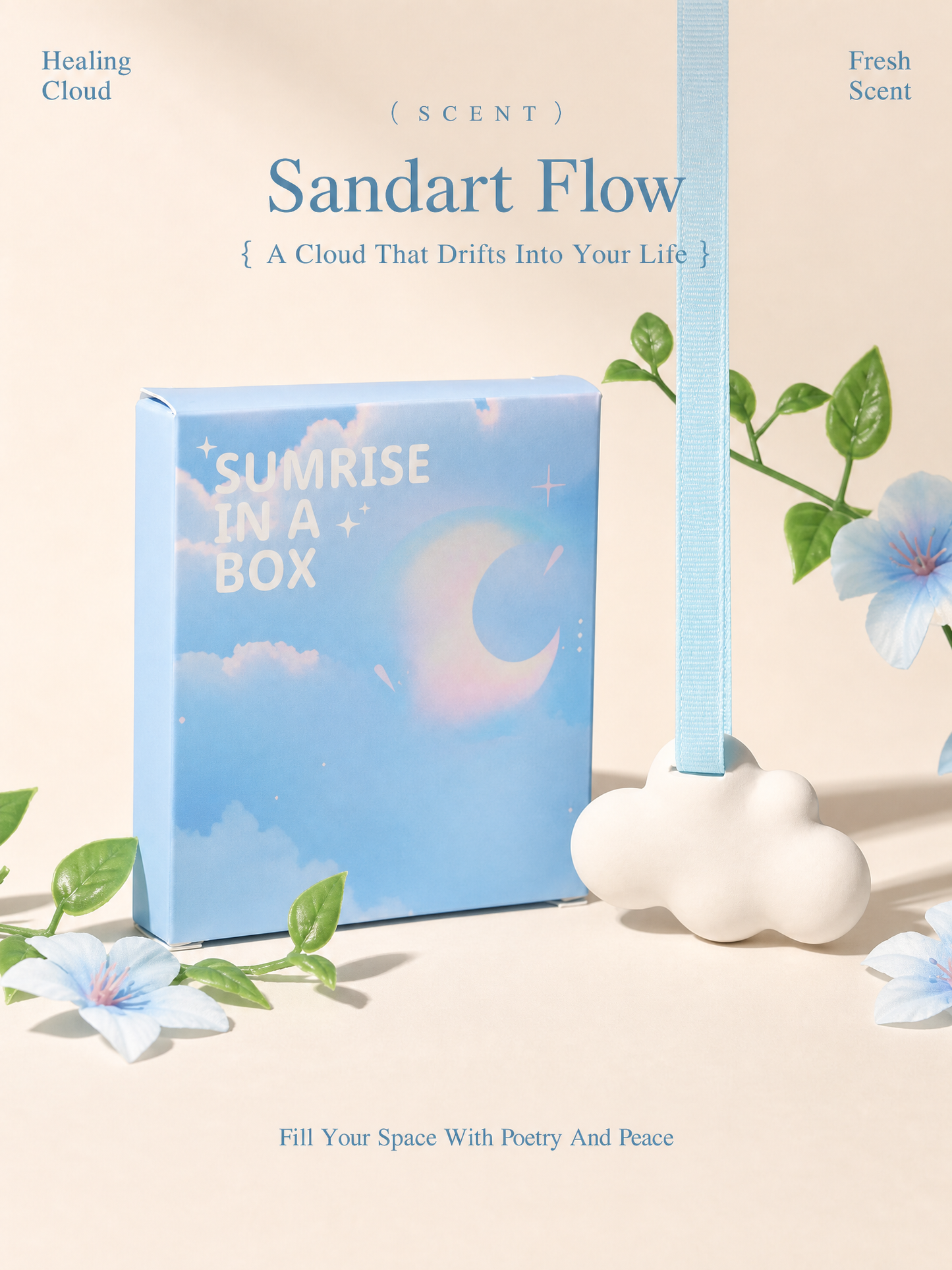 Sandart Flow cloud diffuser all 4 scents collection poster