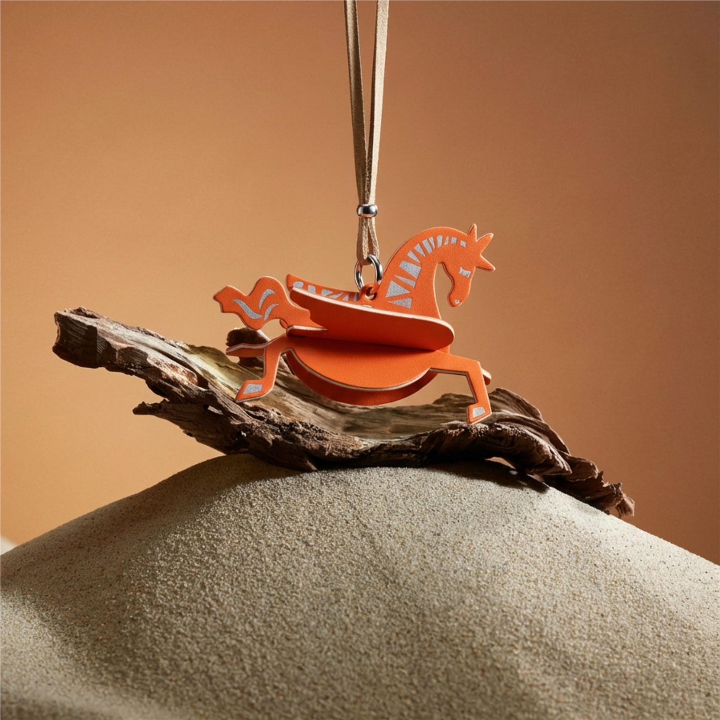 Horse fragrance charm detail with sculptural paper design