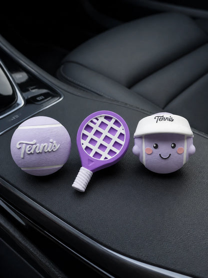 Lavender Purple Tennis Club three-piece car vent set