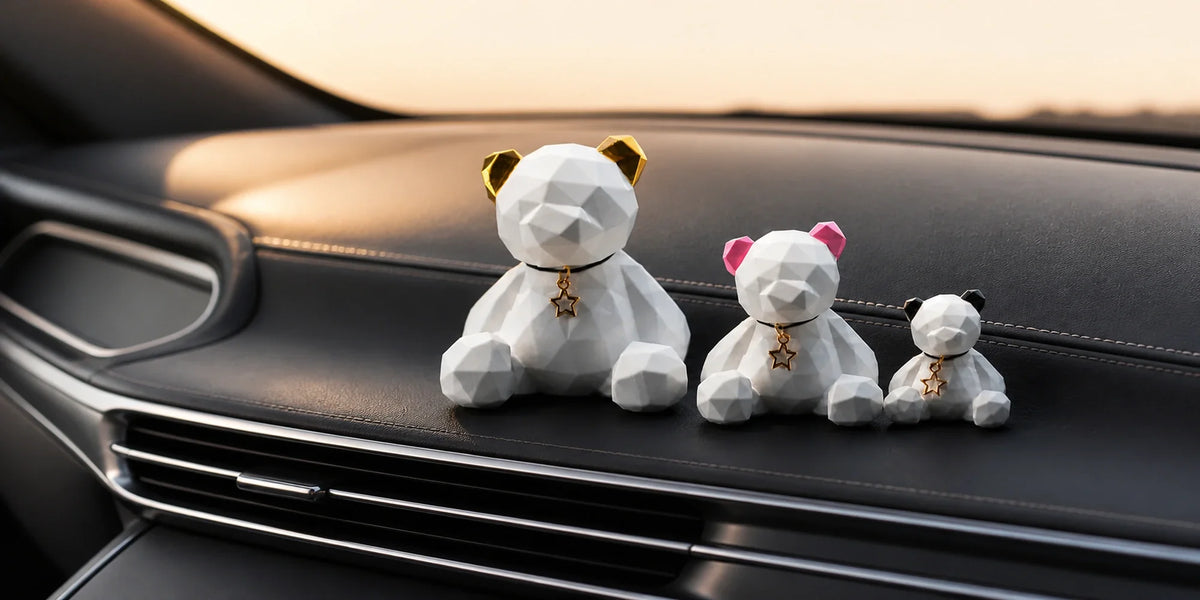 Nordic Faceted Bear Dashboard Car Ornament wide product-page banner