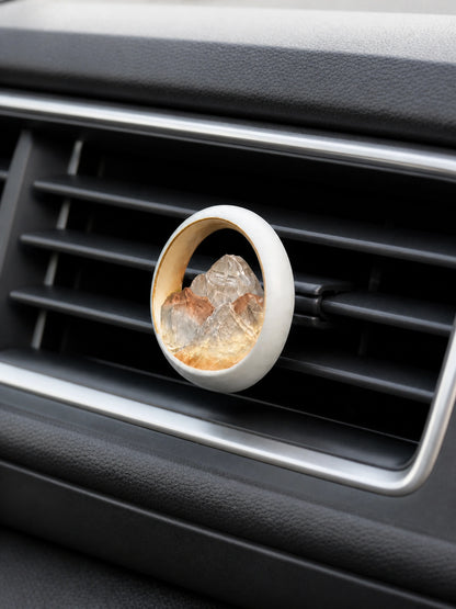 Ink Mountain Stream car vent accent mounted in a premium production-car interior