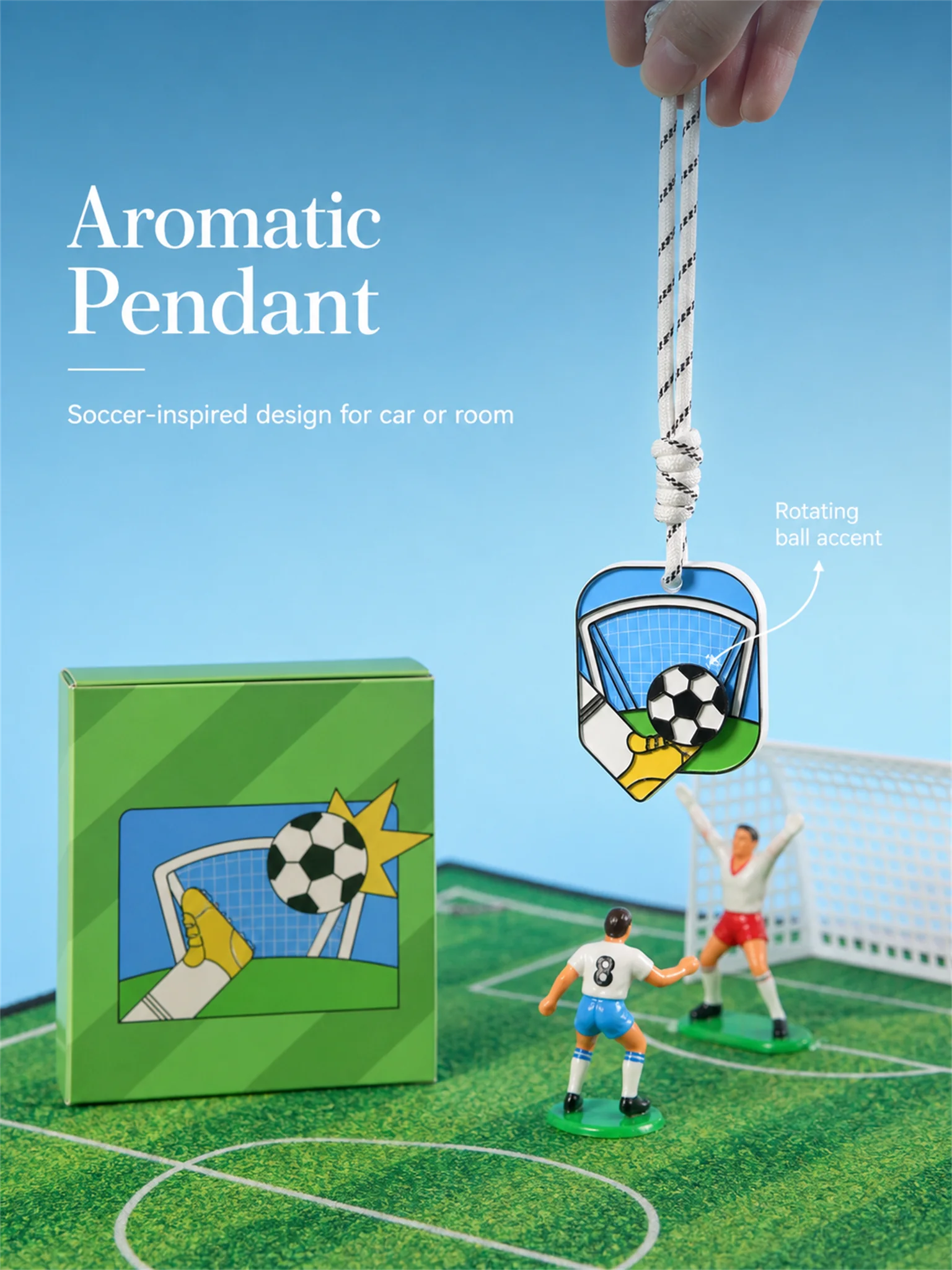 Soccer car air freshener rotating football diffuser by Sandart Flow - image 8