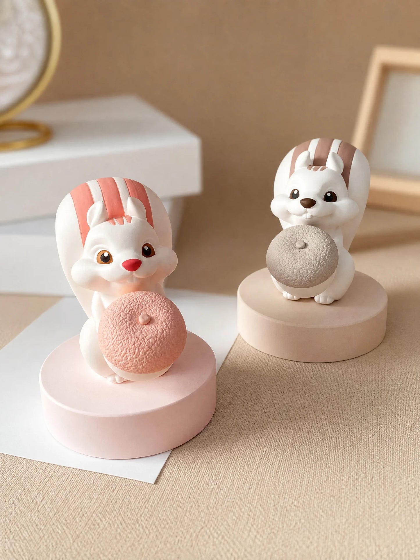 Two squirrel diffusers together as beautiful home decor
