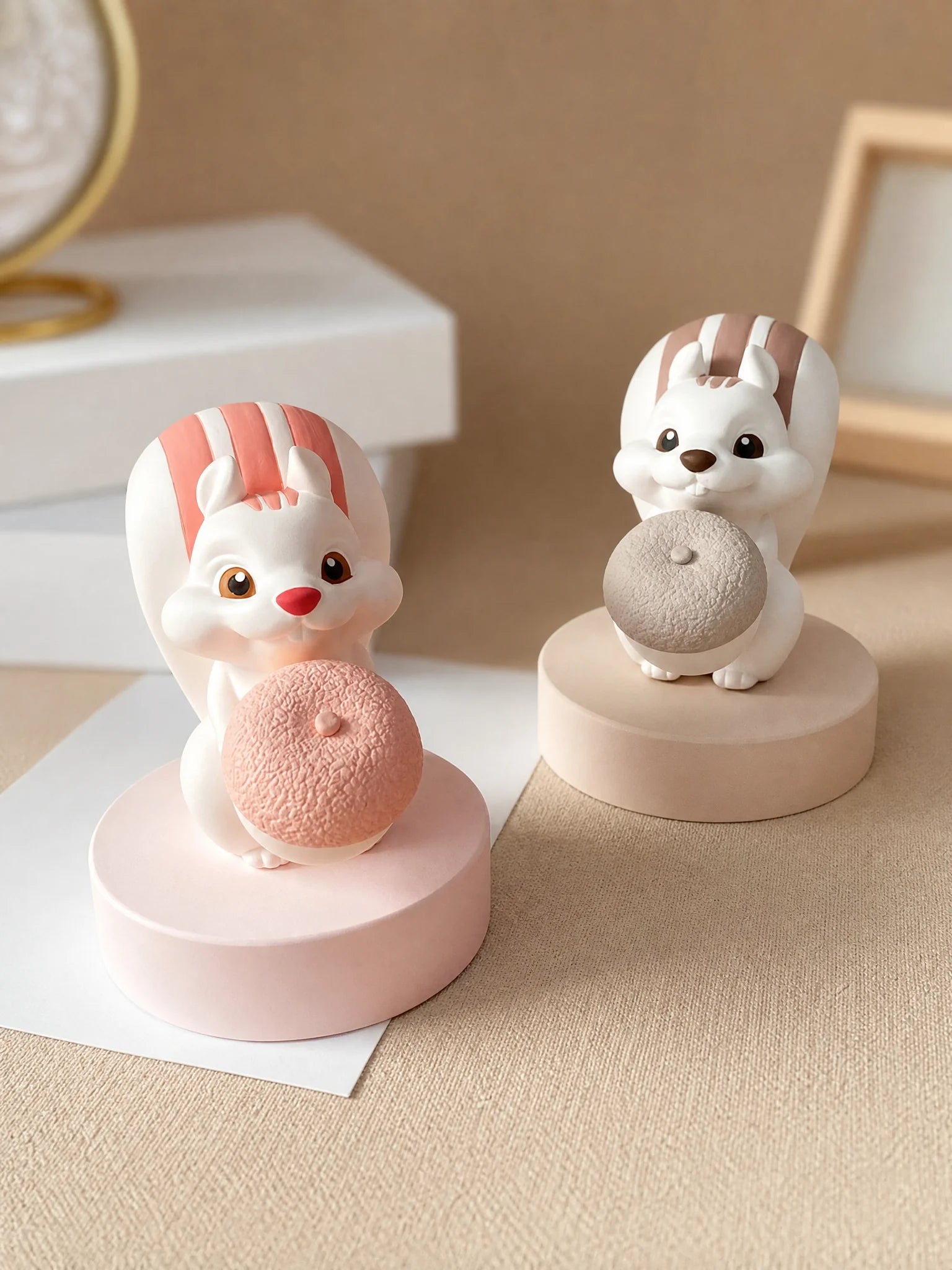 Two squirrel diffusers together as beautiful home decor